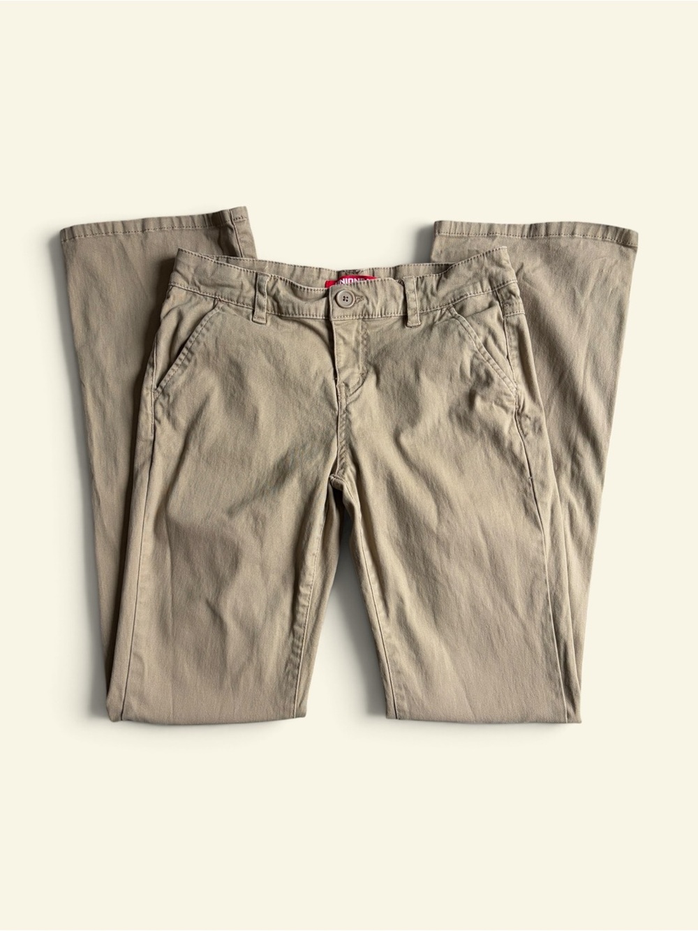 Unionbay Heather Pants Women's 7 28W Khaki Flare Bootcut Low Rise Uniform Y2K
